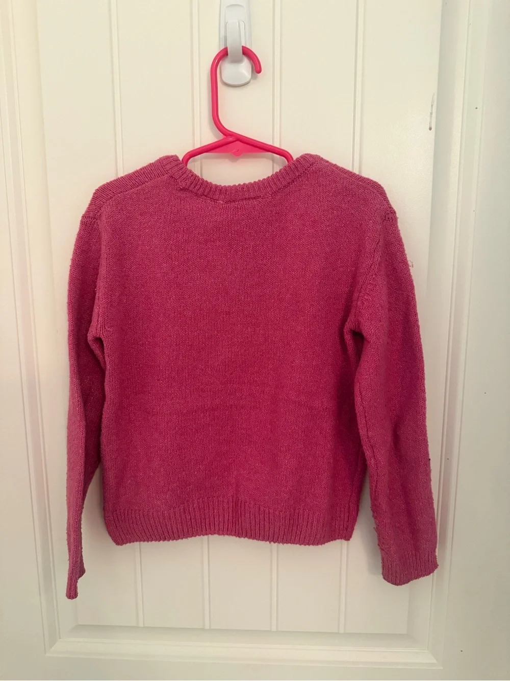 The Children's Place fitted Raspberry Pink Sequin Ice Skate Sweater